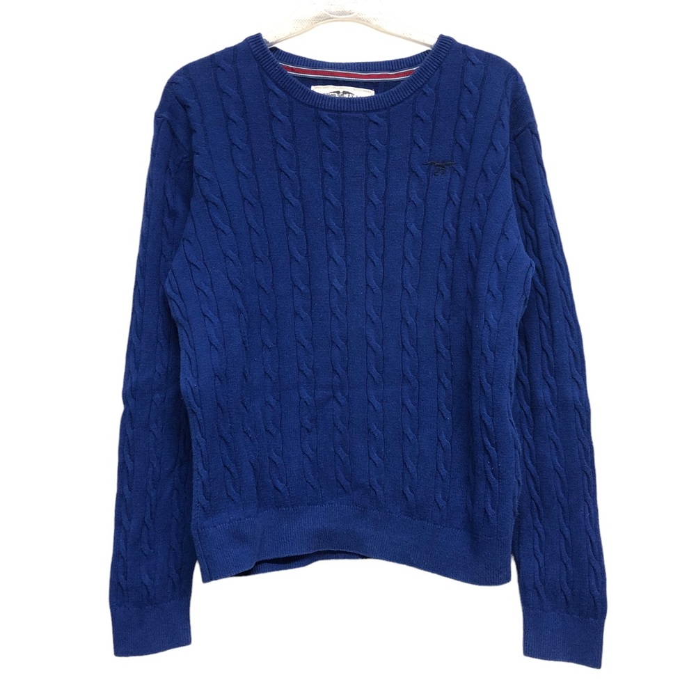Hampton Republic blue cable knit sweater for kids